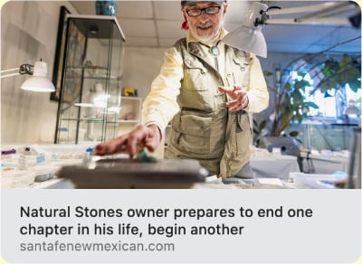 Picture of article about Natural Stones on the Santa Fe New Mexican website